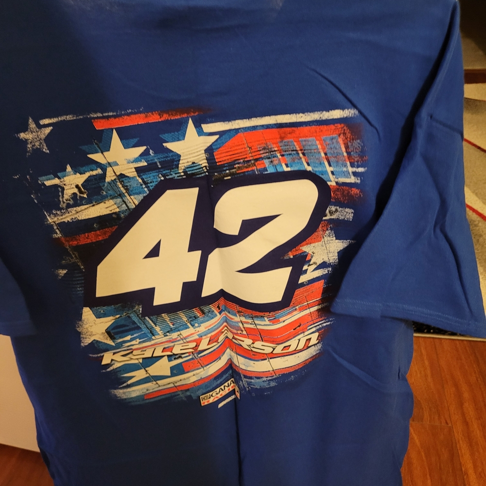 Nascar Blue Racing Stars Mens  T-Shirt